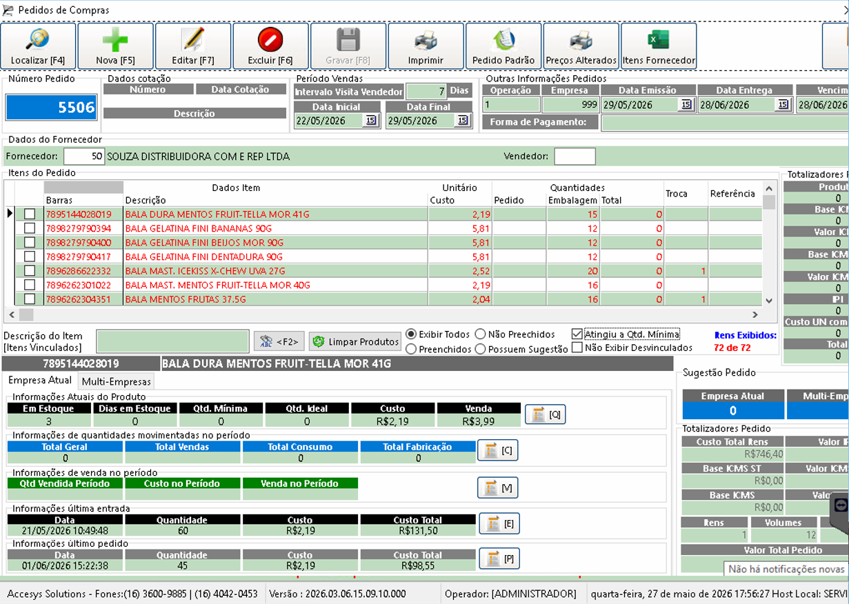 ERP AccMarket — tela 2
