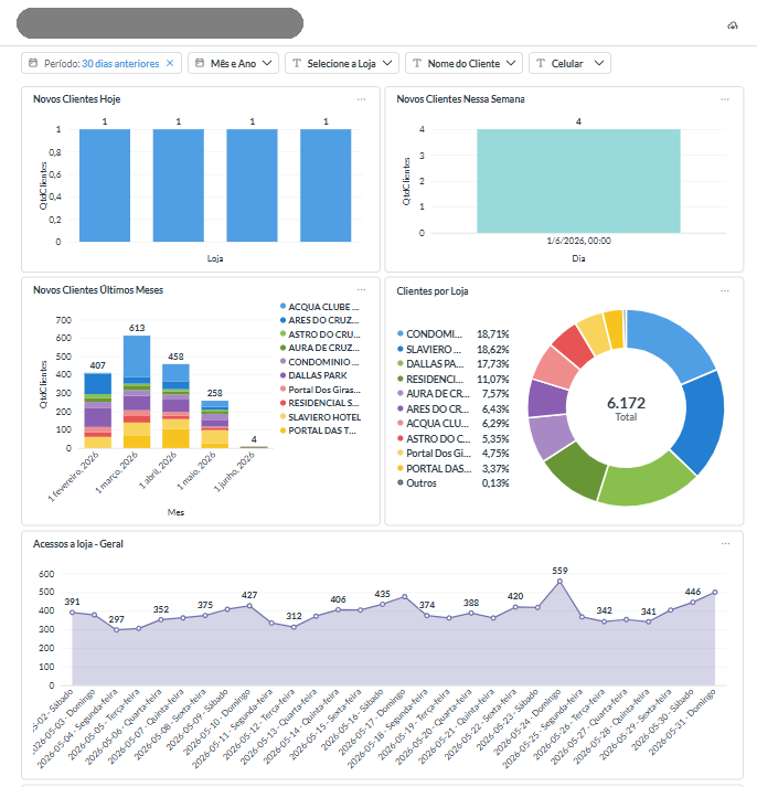 Dashboard, BI e Pulse — tela 1